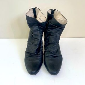 Facade Scrunch Bootie Black Heeled Ankle Boot